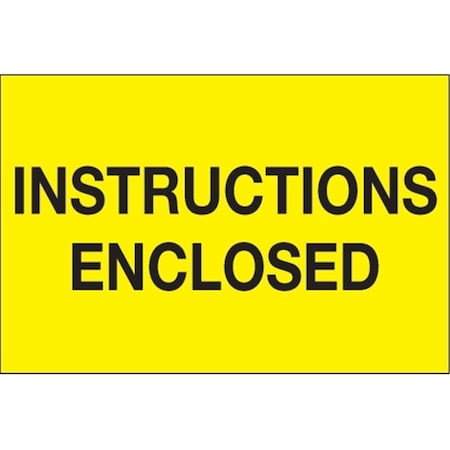 Bondad 3 x 5 in. - Instructions Enclosed Fluorescent Yellow Labels BO3348546